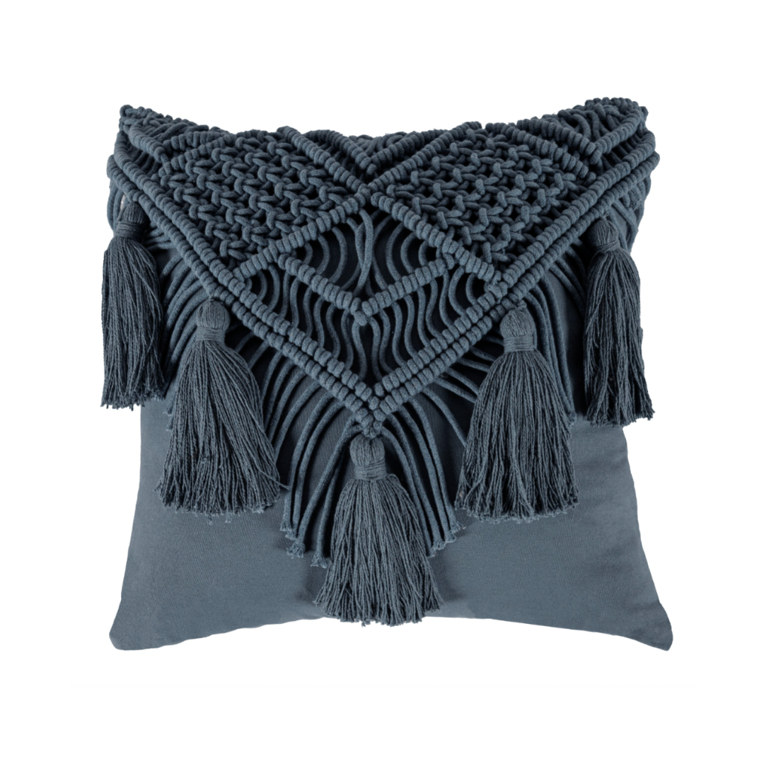 Cojín Macrame Navy