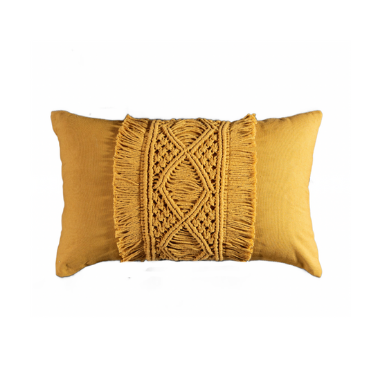 Cojín Macrame Mostaza