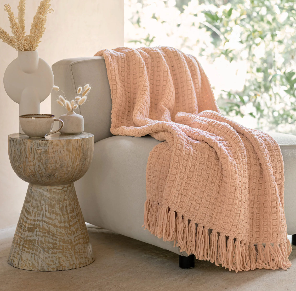 Frazada Chenille Rose