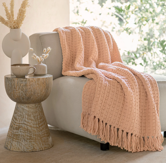 Frazada Chenille Rose