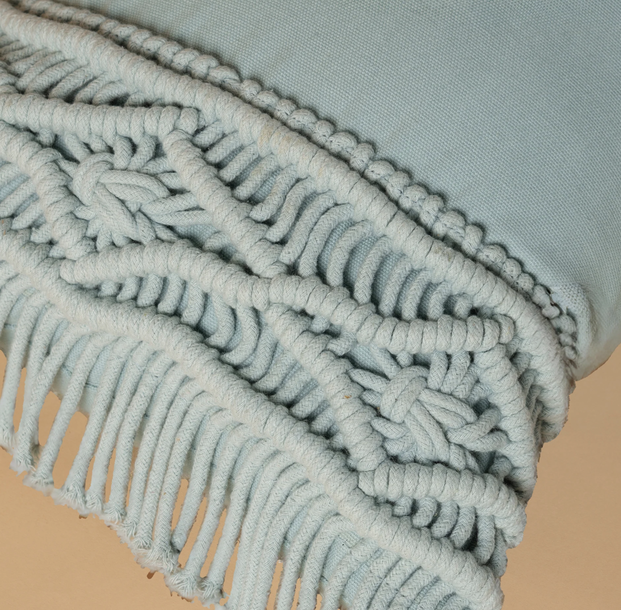 Cojín Macrame Light Blue