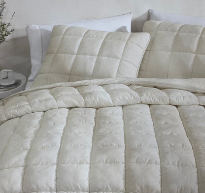Set Colcha Nala - Ivory Mat/ QS 3pzas