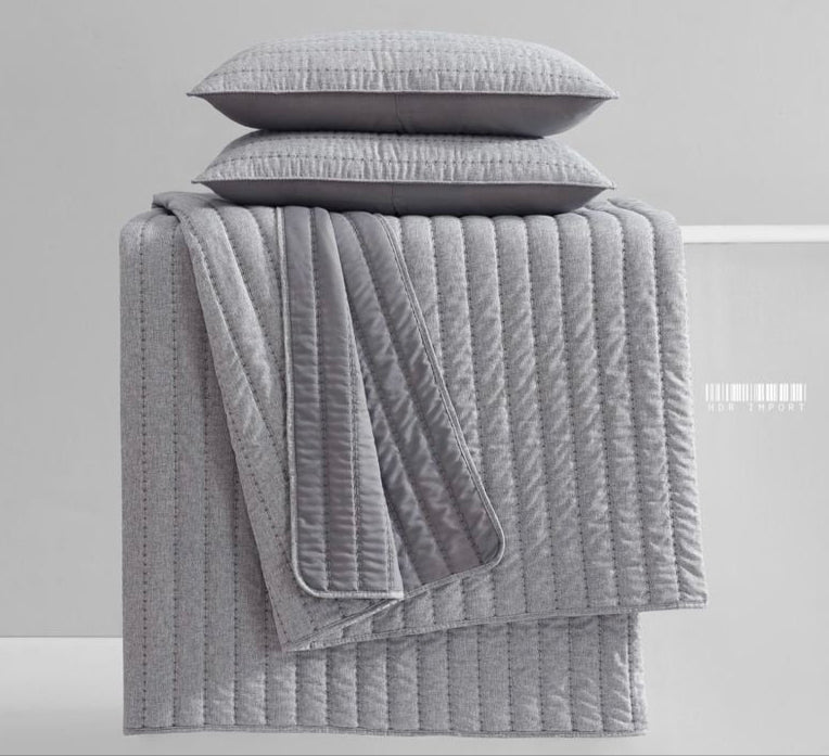 Set Colcha Gretta - Gris 3pzas Ks